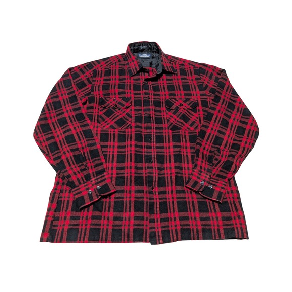 Backpacker Other - Vintage Backpacker Flannel Shirt Mens L Red Black Plaid Button Down Long Sleeve